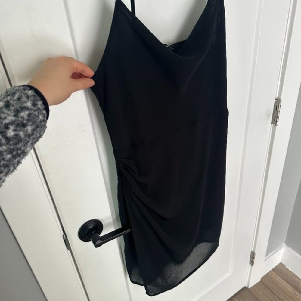 Little Black Dress Cowl Neck Mini Size Large Bachelorette Dry Goods - Picture 2 of 6